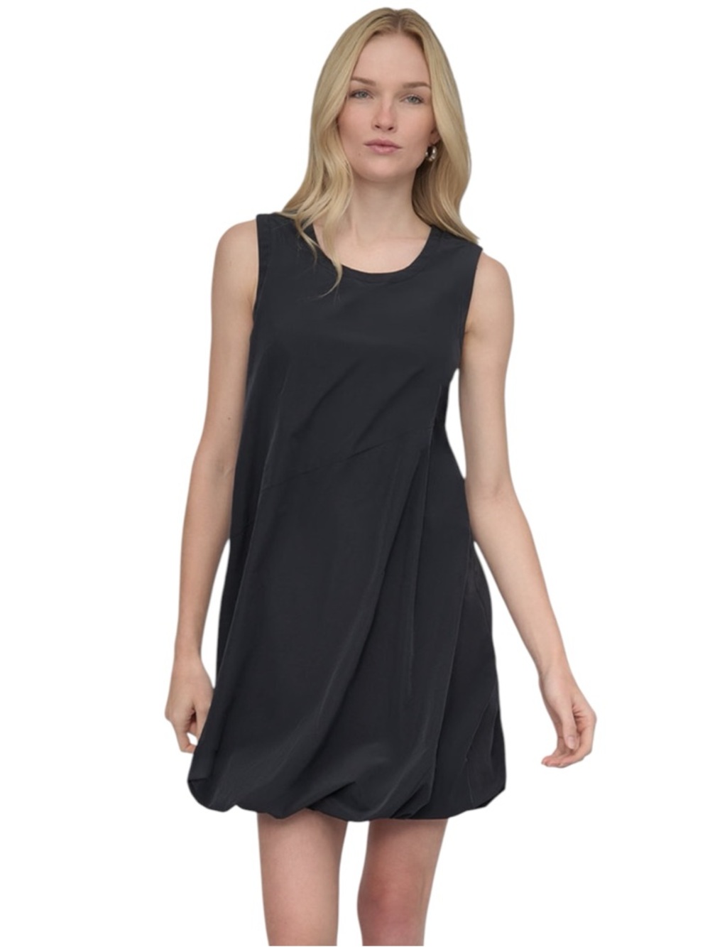 DKNY Scoop-Neck Sleeveless Bubble-Hem Mini Dress Black Size 4 NWT